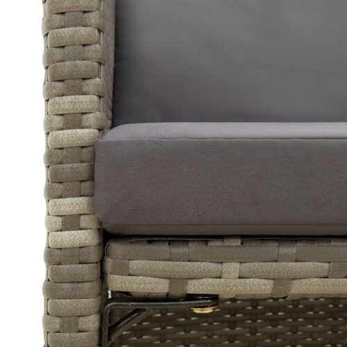 Garden Chairs with Cushions 4pcs Poly Rattan Grey - Image 7