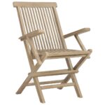 Folding Garden Chairs 4pcs Grey 56x61x89cm Solid Wood Teak