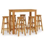 7-Piece Garden Bar Set Wood Timber Outdoor Patio Furniture Acacia