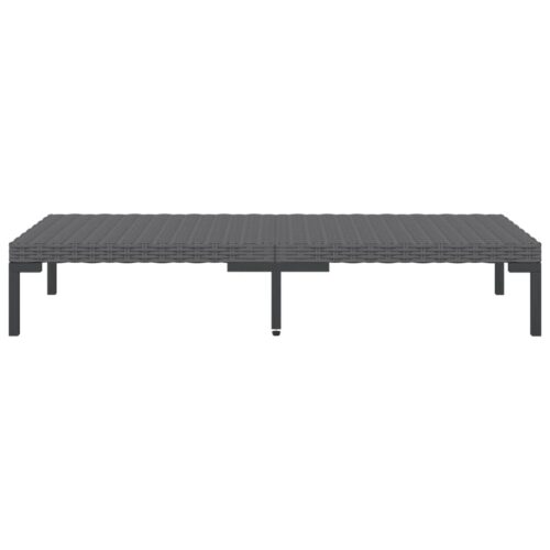 11-Piece Garden Lounge Set with Cushions Poly Rattan Wicker Outdoor Patio Furniture Dark Grey - Image 8