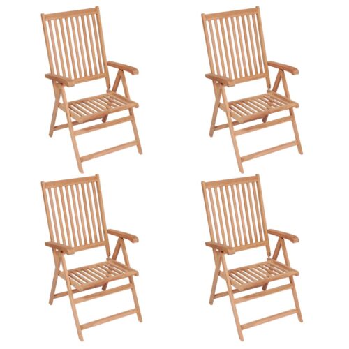 Reclining Garden Chairs 4pcs Solid Teak Wood