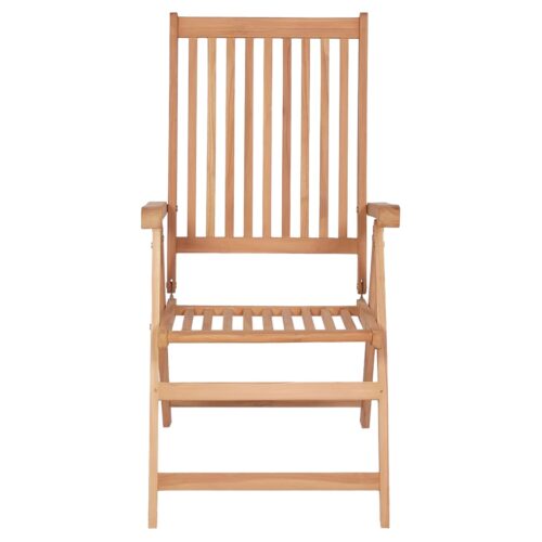 Reclining Garden Chairs 4pcs Solid Teak Wood - Image 3