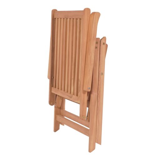 Reclining Garden Chairs 4pcs Solid Teak Wood - Image 6