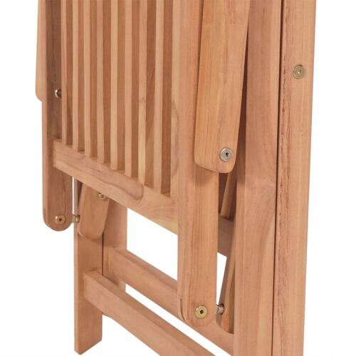Reclining Garden Chairs 4pcs Solid Teak Wood - Image 7