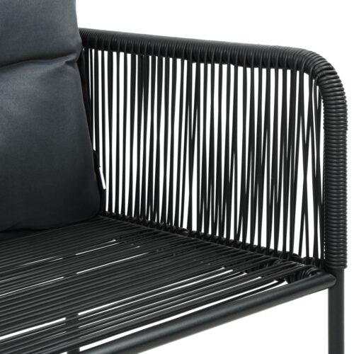 Outdoor Chairs 6pcs with Pillows Poly Rattan Black - Image 5