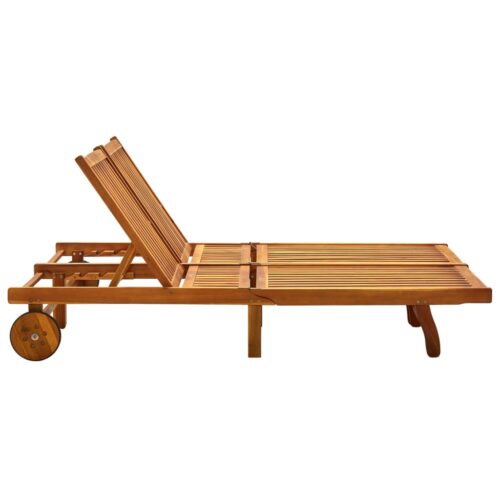 2-Person Garden Sun Lounger with Cushions Solid Acacia Wood - Image 2