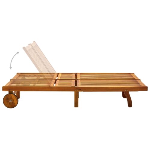 2-Person Garden Sun Lounger with Cushions Solid Acacia Wood - Image 3