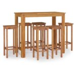 7-Piece Garden Bar Set Wood Timber Outdoor Patio Furniture Acacia