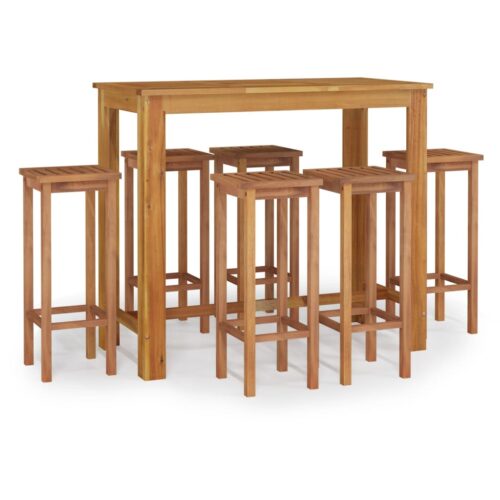 7-Piece Garden Bar Set Wood Timber Outdoor Patio Furniture Acacia