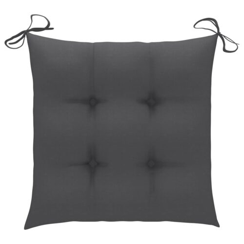 Garden Chairs with Anthracite Cushions 6pcs Solid Teak Wood - Image 9