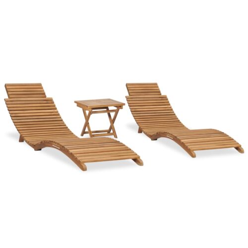 3-Piece Folding Garden Lounge Set Solid Teak Wood