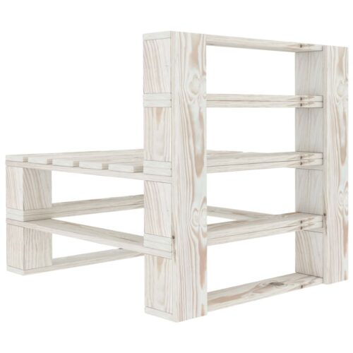 6-Piece Garden Pallet Lounge Set Wood White Outdoor Patio Furniture - Image 5