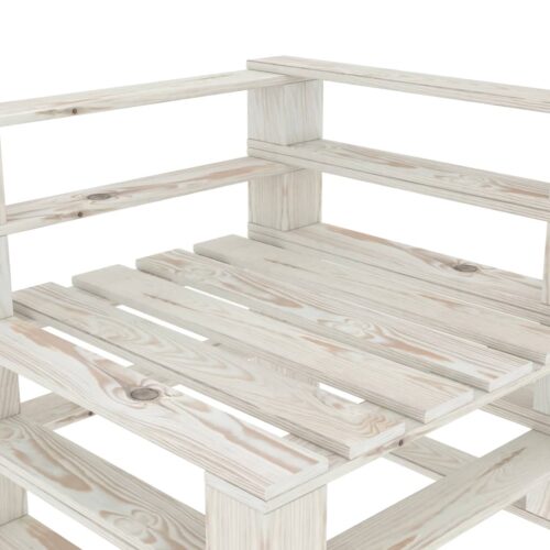 6-Piece Garden Pallet Lounge Set Wood White Outdoor Patio Furniture - Image 6