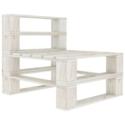 6-Piece Garden Pallet Lounge Set Wood White Outdoor Patio Furniture - Image 10