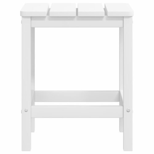 Garden Adirondack Chairs with Footstool Table HDPE White - Image 6