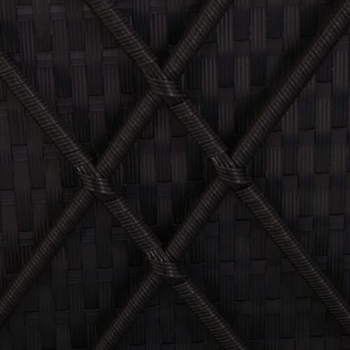 Convertible Sun Bed with Cushions Poly Rattan Black - Image 9