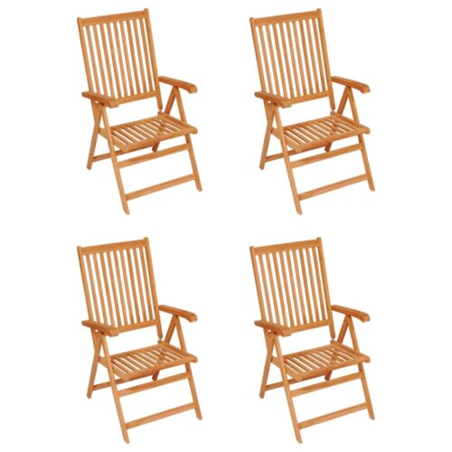 Garden Chairs 4pcs with Cream Cushions Solid Teak Wood - Image 2