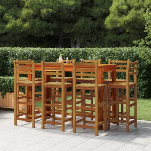 Bar Stools 8pcs Solid Wood Acacia - Image 6