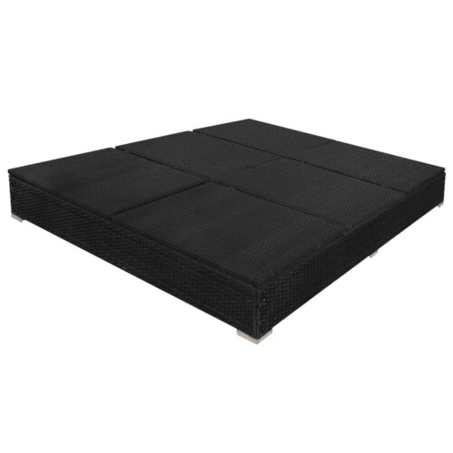 Outdoor Lounge Bed with Garden Umbrella Wicker Rattan Patio Daybed Sun Lounger - Image 8