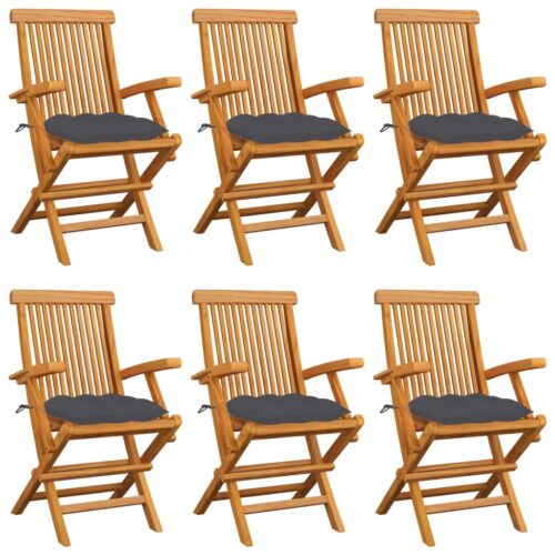 6pcs Outdoor Chairs with Cushions Patio Garden Lounge Dining Seat Furniture Wood - Image 2