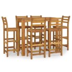 7-Piece Garden Bar Set Wood Timber Outdoor Patio Furniture Acacia