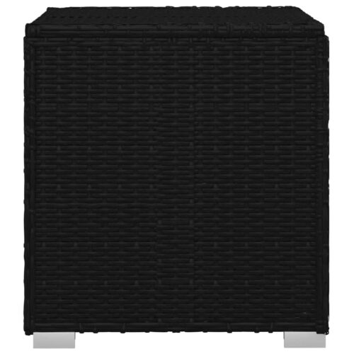 3-Piece Garden Sun Loungers with Tea Table Poly Rattan Black - Image 9