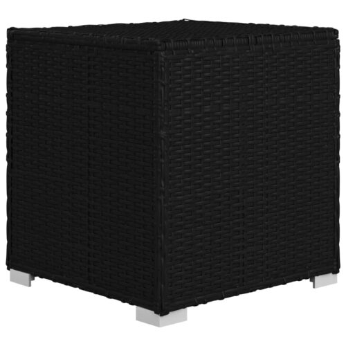 3-Piece Garden Sun Loungers with Tea Table Poly Rattan Black - Image 10