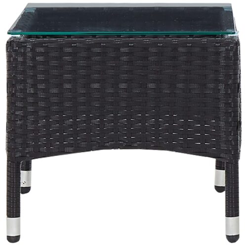 4 Piece Garden Lounge Set with Cushions Poly Rattan Black - Image 10