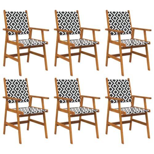 Garden Chairs 6pcs Solid Acacia Wood - Image 2