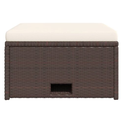 4-Piece Garden Lounge Set with Cushions Poly Rattan Wicker Outdoor Patio Furniture Brown - Image 8