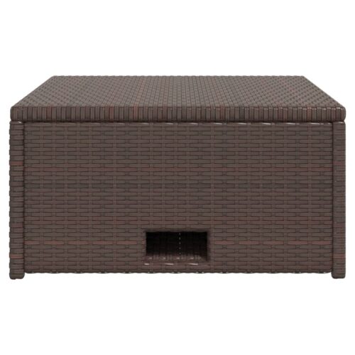 4-Piece Garden Lounge Set with Cushions Poly Rattan Wicker Outdoor Patio Furniture Brown - Image 11