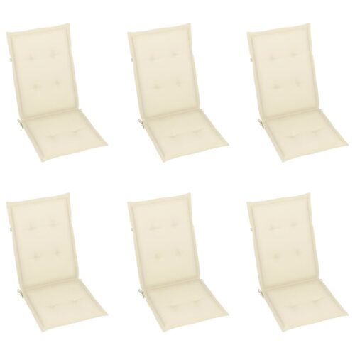 Folding Garden Chairs 6pcs with Cushions Solid Acacia Wood - Image 6