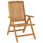 Reclining Garden Chairs 4pcs Solid Wood Teak