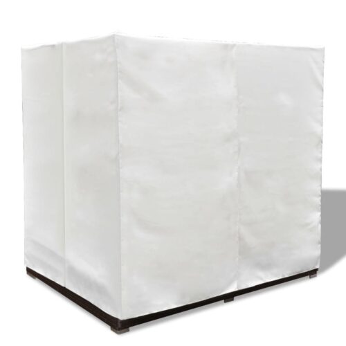 Outdoor Lounge Bed with Curtains Poly Rattan Brown - Image 9
