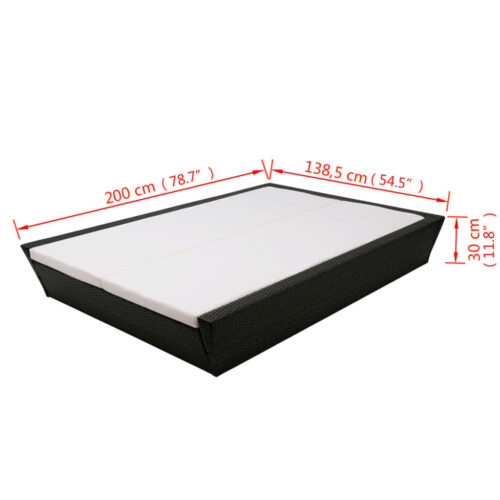 Outdoor Lounge Bed with Cushion Poly Rattan Black - Image 8