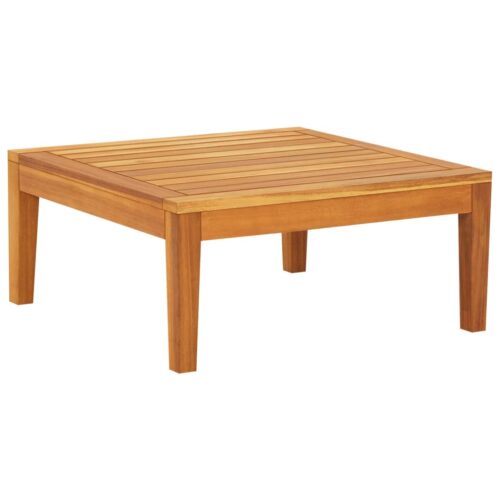 4-Piece Garden Lounge Set with Cream White Cushions Acacia Wood - Image 7