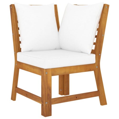 4-Piece Garden Lounge Set with Cushion Cream Acacia Wood Timber Outdoor Patio Furniture - Image 5