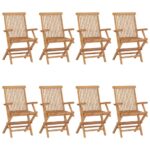 Garden Chairs 8pcs Solid Teak Wood