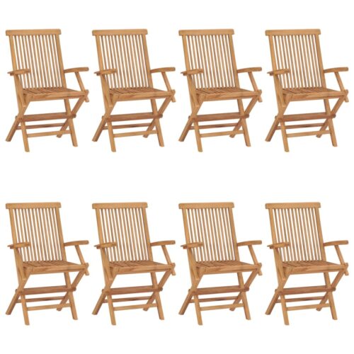 Garden Chairs 8pcs Solid Teak Wood