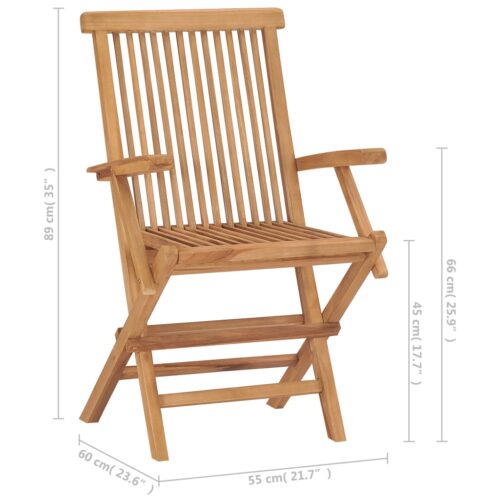 Garden Chairs 8pcs Solid Teak Wood - Image 7