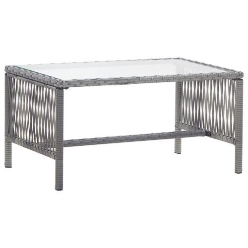 4-Piece Garden Lounge Set with Cushion Poly Rattan Wicker Outdoor Patio Furniture Anthracite - Image 4