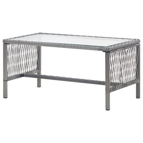 4-Piece Garden Lounge Set with Cushion Poly Rattan Wicker Outdoor Patio Furniture Anthracite - Image 7