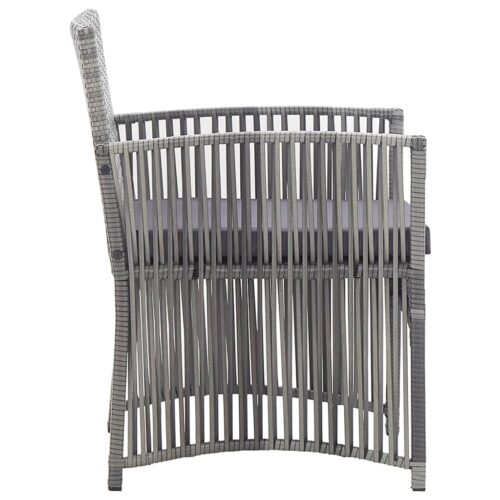 4-Piece Garden Lounge Set with Cushion Poly Rattan Wicker Outdoor Patio Furniture Anthracite - Image 11