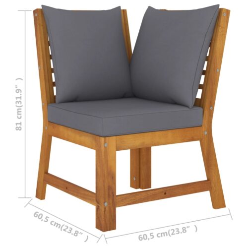 4-Piece Garden Lounge Set with Cushion Acacia Wood Timber Outdoor Patio Furniture - Image 10
