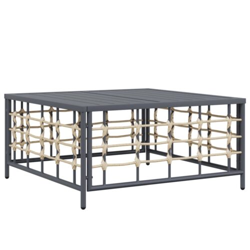 4-Piece Garden Lounge Set with Cushions Anthracite Poly Rattan - Image 6