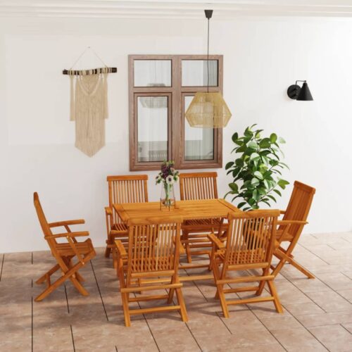 7-Piece Garden Dining Set Acacia Wood Timber Outdoor Patio Furniture - Image 12