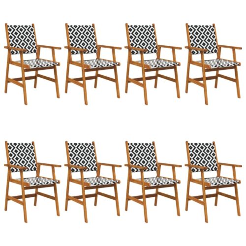 Garden Chairs 8pcs Solid Acacia Wood - Image 2
