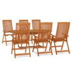 7-Piece Garden Dining Set Wood Timber Outdoor Patio Furniture Eucalyptus
