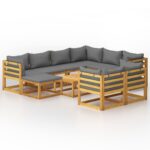 10-Piece Garden Lounge Set with Cushion Acacia Wood Timber Outdoor Patio Furniture
