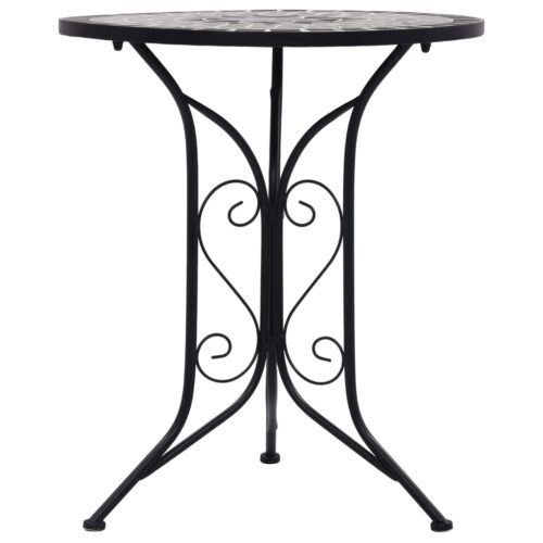 3-Piece Mosaic Bistro Set Ceramic Tile Grey - Image 3